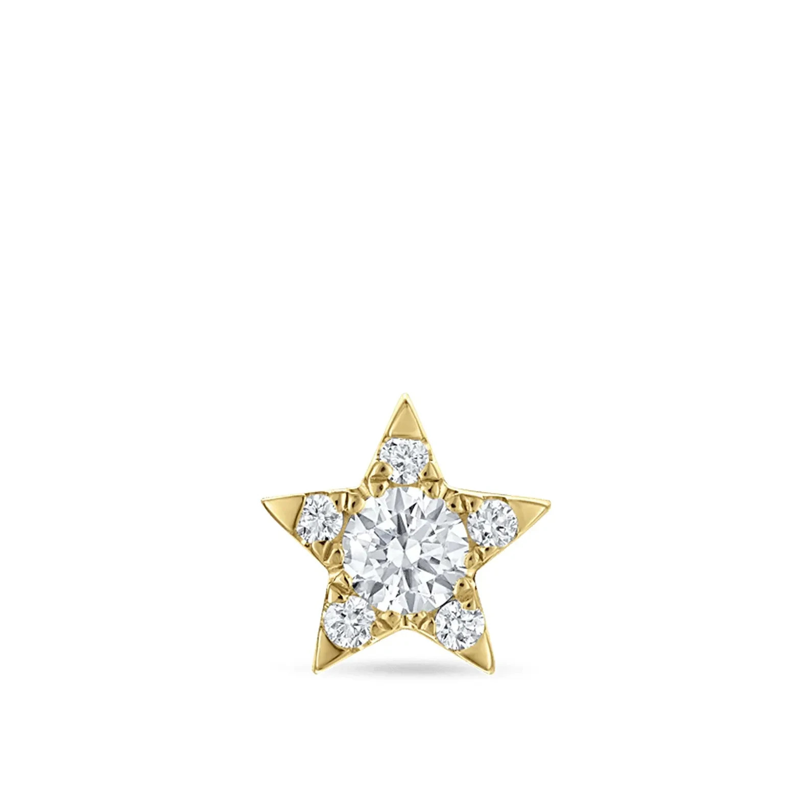Sparkling Star Moissanite Helix Flat Back Stud 925 Sterling Silver