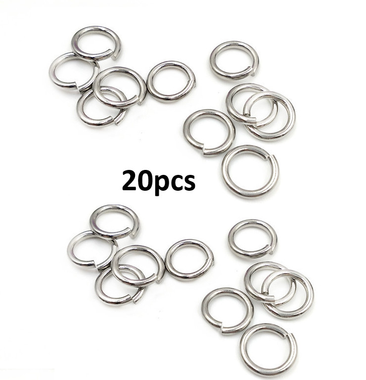 Stainless Steel Silver Open Jump Rings Connectors 20pcs USA Seller TH3