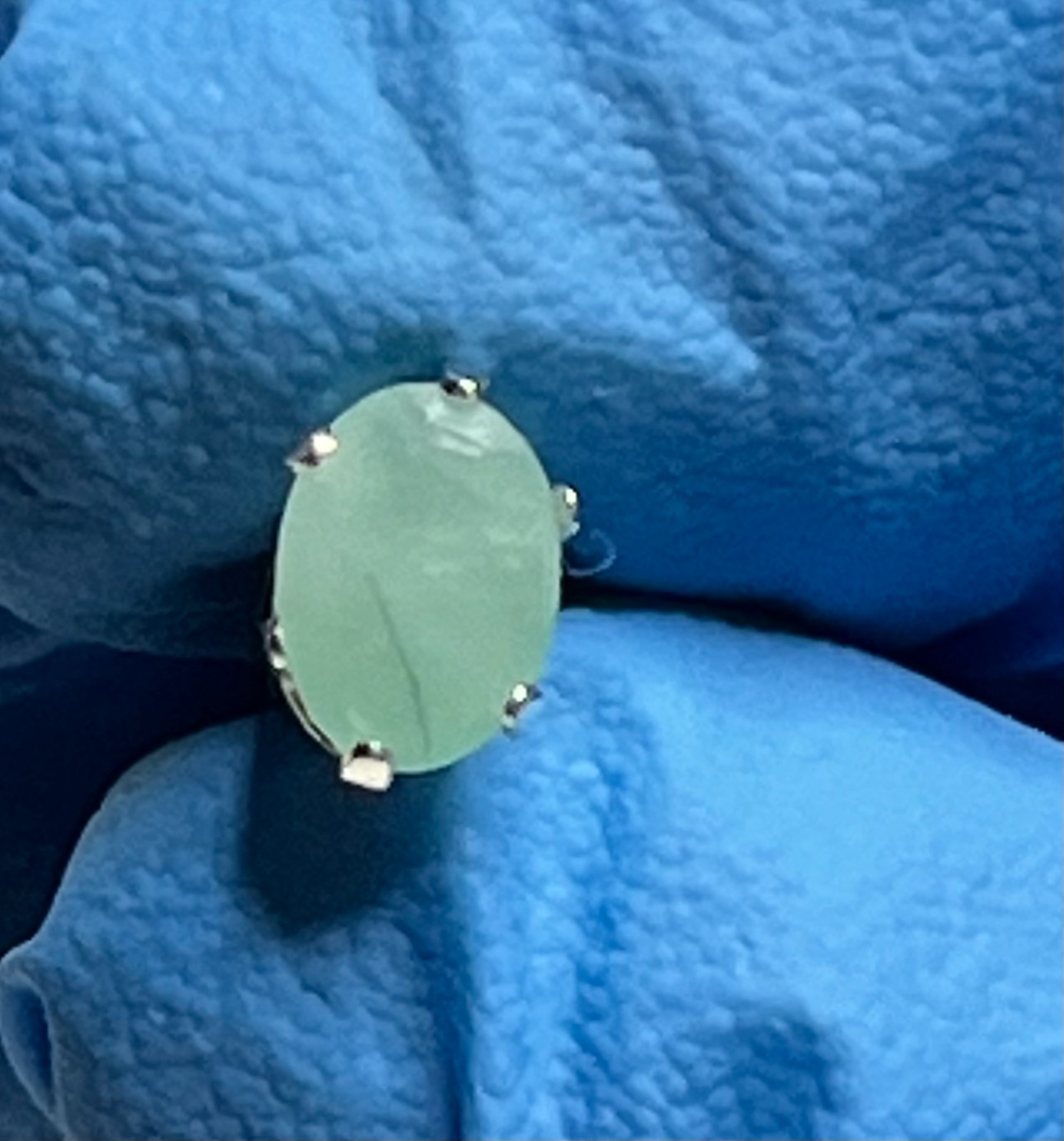 925 Sterling Silver Oval‑Cut Natural Green Aventurine Earrings – Push‑Back Studs