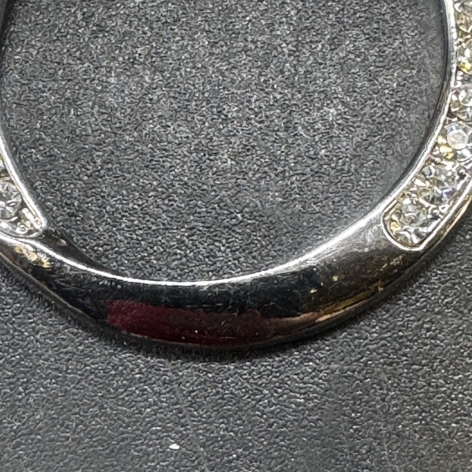 Silver Tone Twist Hoop Earrings 1.25” Clear Rhinestones Screw Back Pierced Vtg