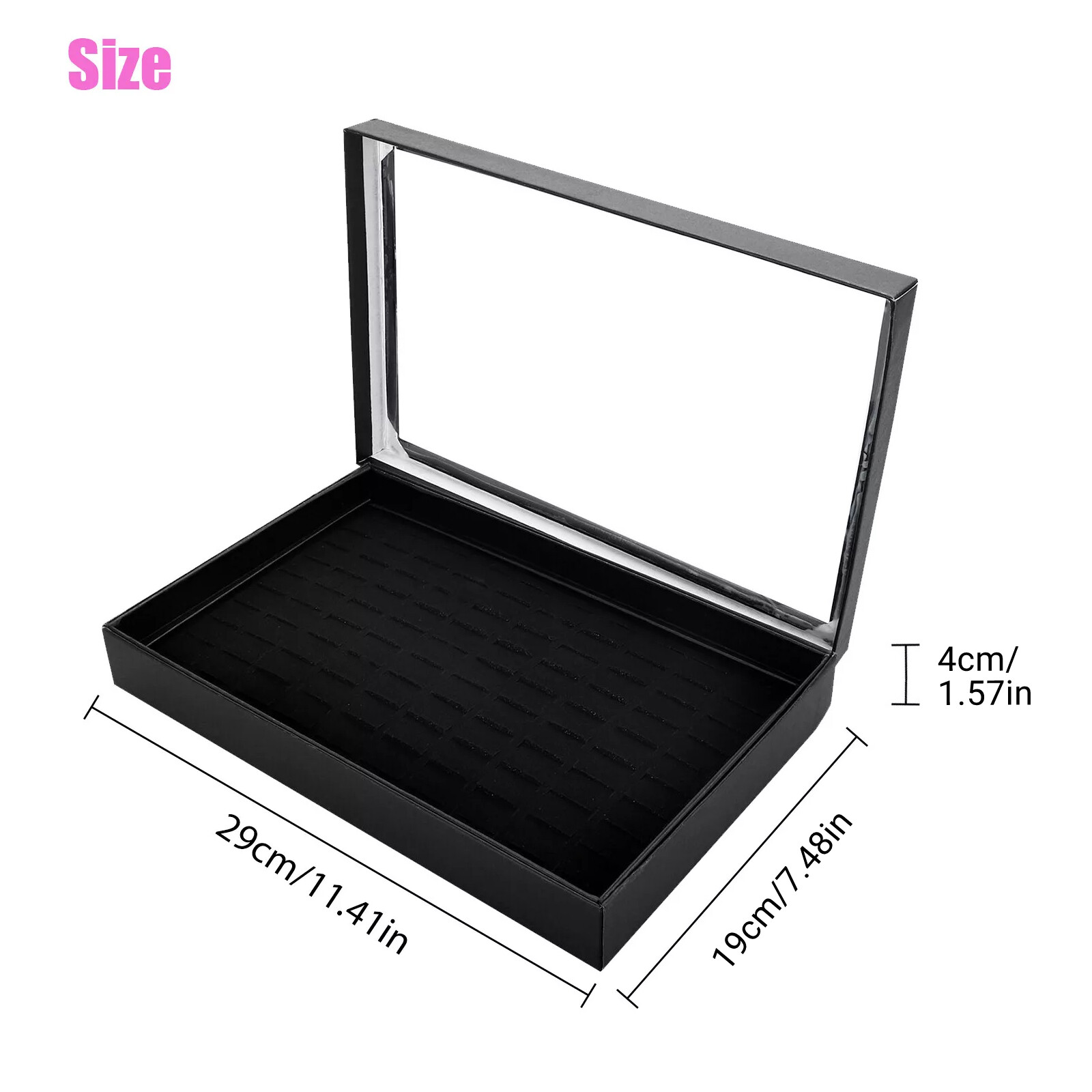 100 Slots Jewelry Ring Display Organizer Tray Holder Earrings Storage Box Case
