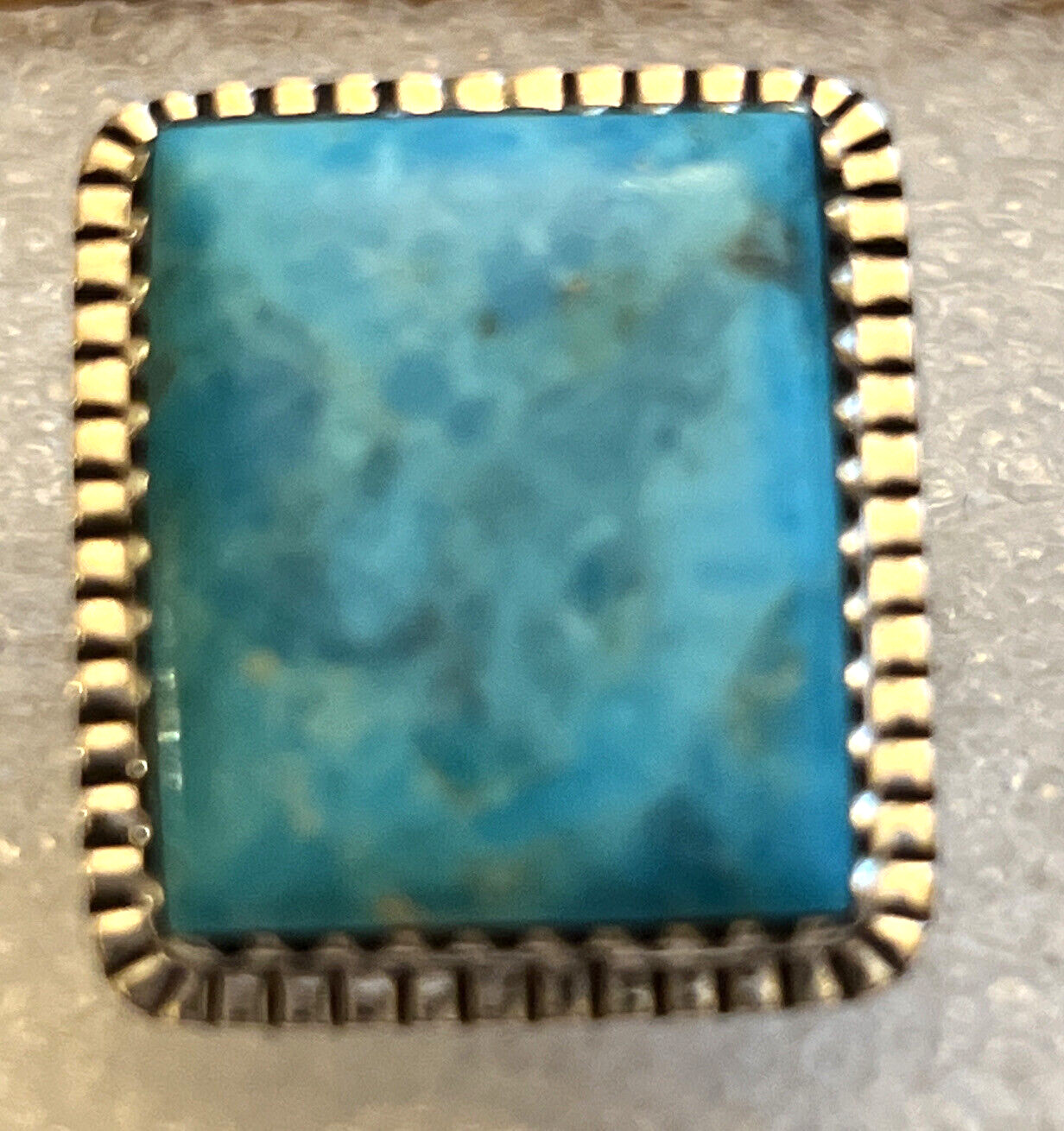 Kingman Turquoise Statement Ring 6 Sterling Silver 9.40 Grams 12.00 ctw