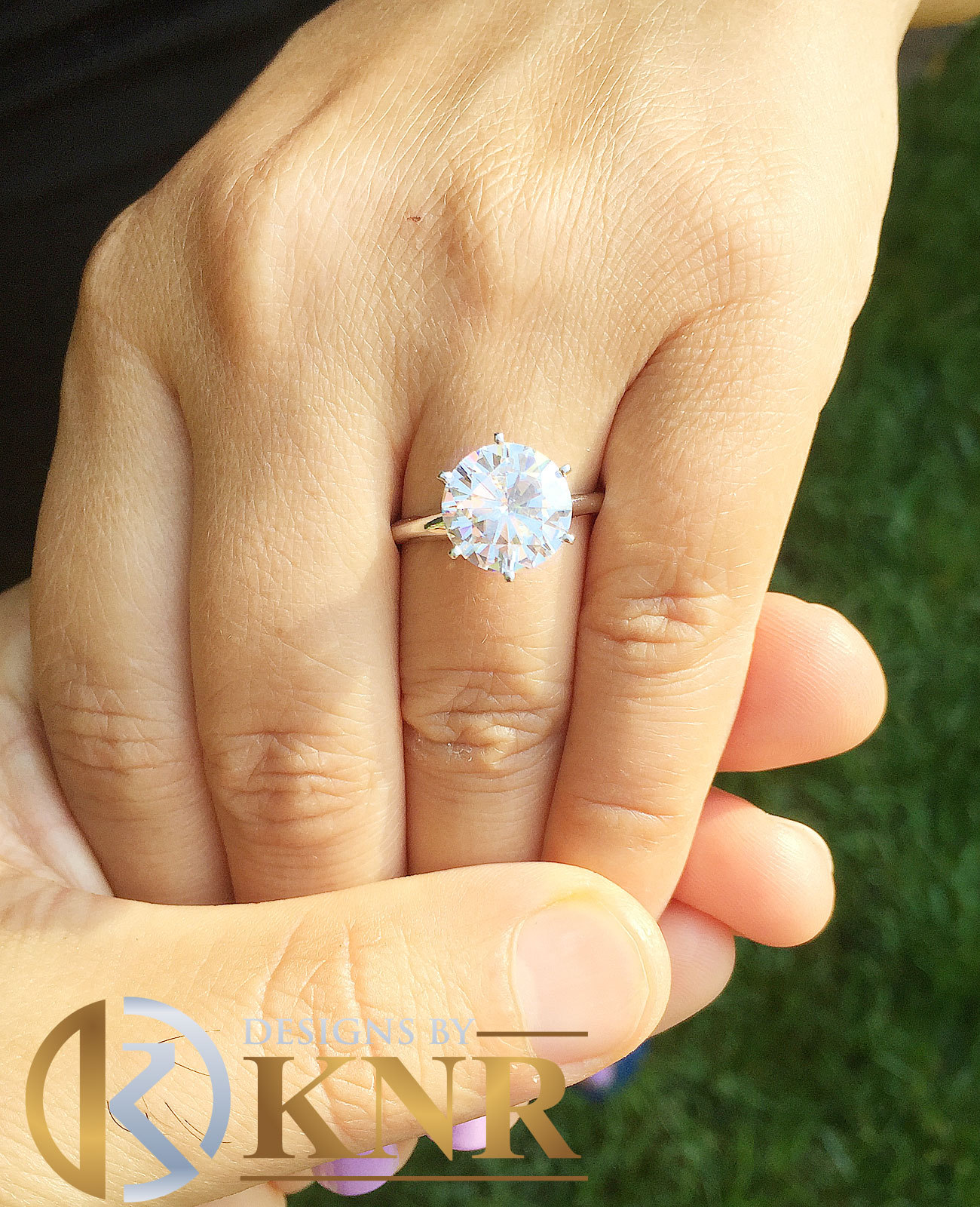 14K SOLID WHITE GOLD 5.00 CARAT ROUND CUT MOISSANITE SOLITAIRE RING SIX PRONG