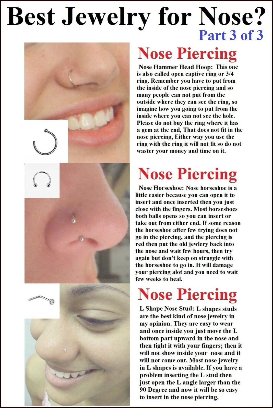 TINY TINY TINY (Only0.9mm) SMALLEST BALL 22g Sterilized Nose “L” Stud.