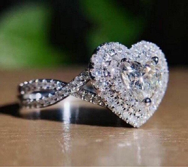 1.50Ct Lab Created Diamond Split Halo Engagement Ring 14k White Gold Finish