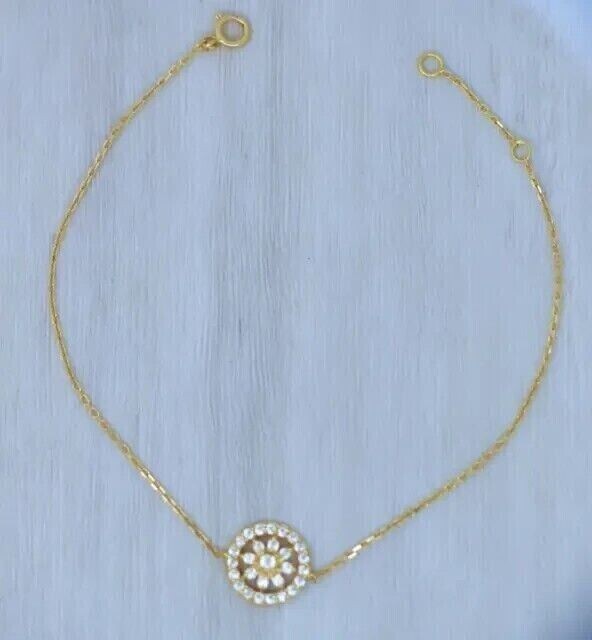 Round Cut Simulated Diamond Stunning Flower Fancy Pendant 14K Yellow Gold Plated