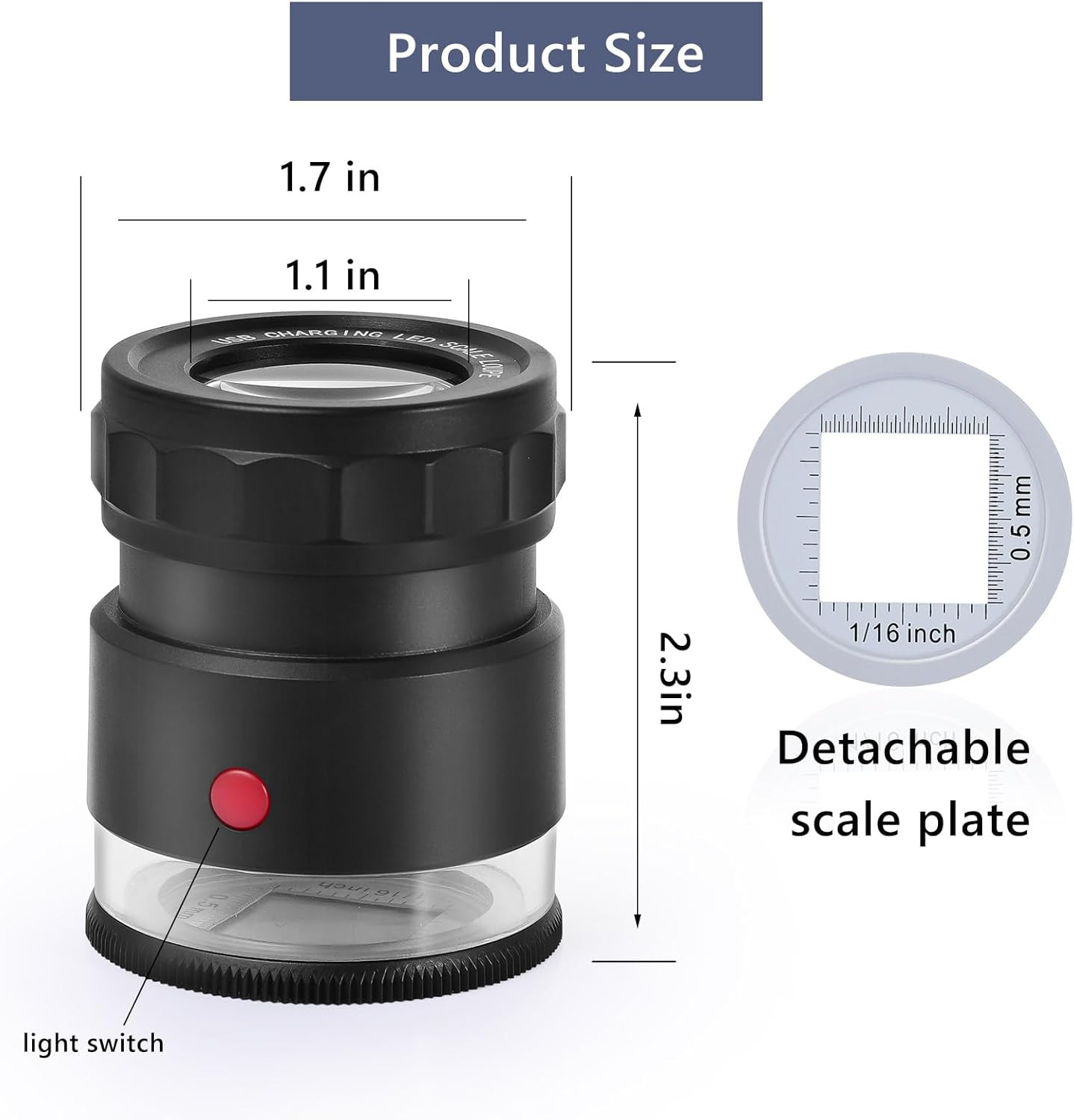 30X Loupe Magnifier Eye Loops Magnifying Glass Jewelry Coin Supplies | 30X,USB R