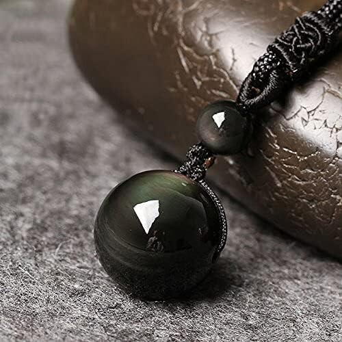 Natural 16mm Rainbow Tiger’s Eye Crystal Amulet Pendant Healing Reiki Necklace