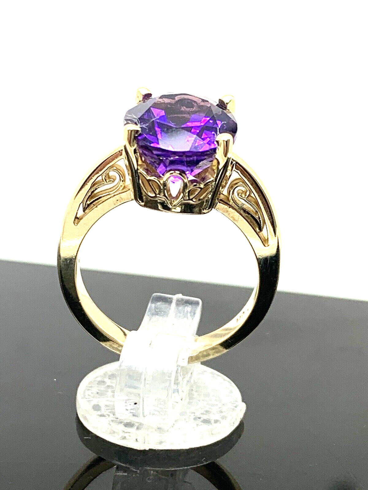Purple Gemstone Cocktail Ring 14k Yellow Gold Women’s Estate Jewelry Size 6.25