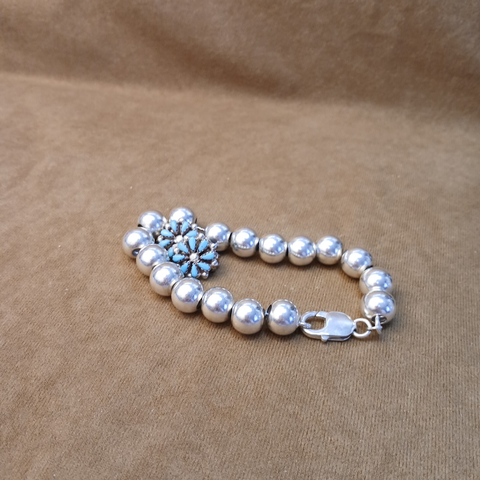 Sterling Silver 11mm Round Beads “Silver Pearls” Bracelet is 8″ Inches Long