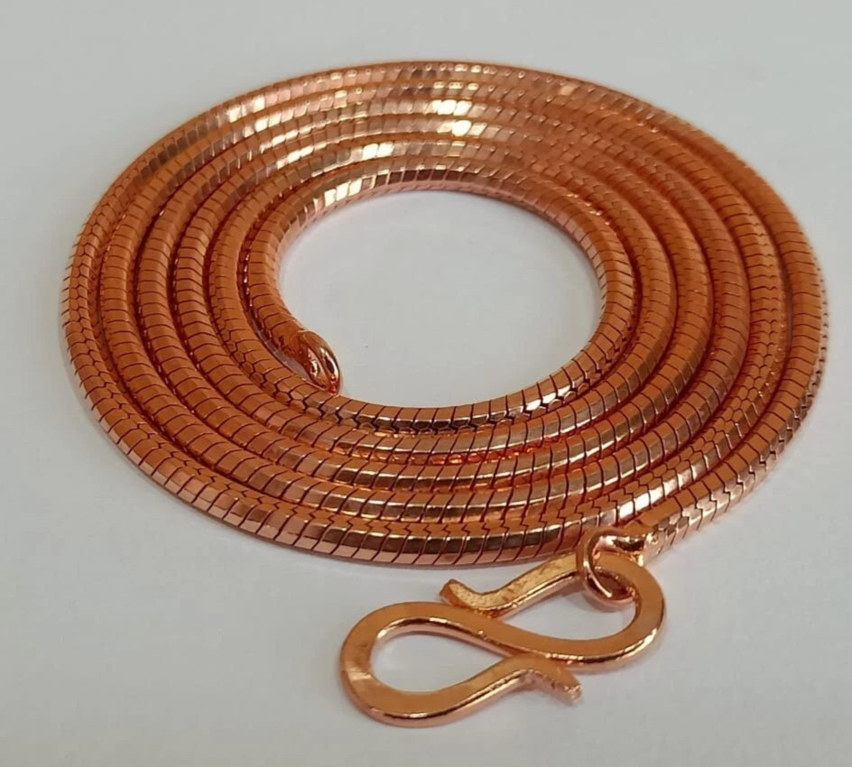 30 inch Pure Copper Snake Type Chain Necklace, Healing Copper Jewelry, Spiritual