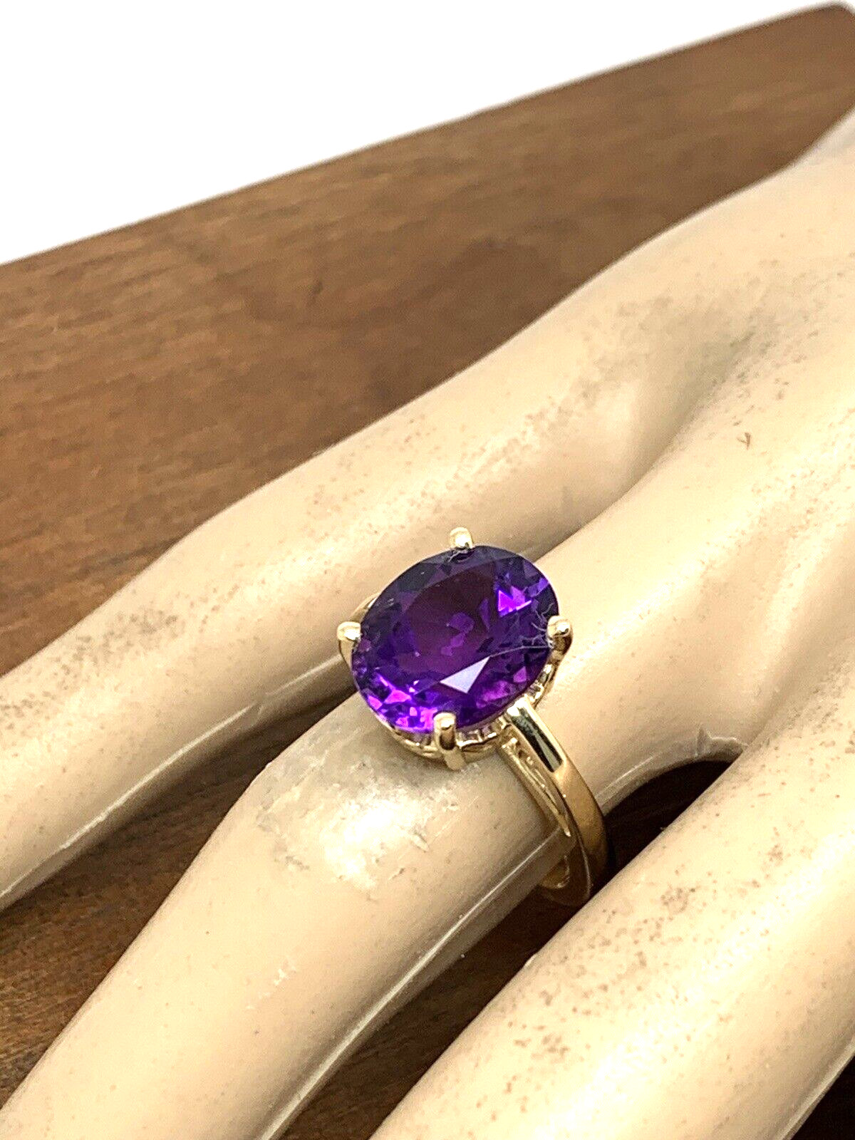 Purple Gemstone Cocktail Ring 14k Yellow Gold Women’s Estate Jewelry Size 6.25