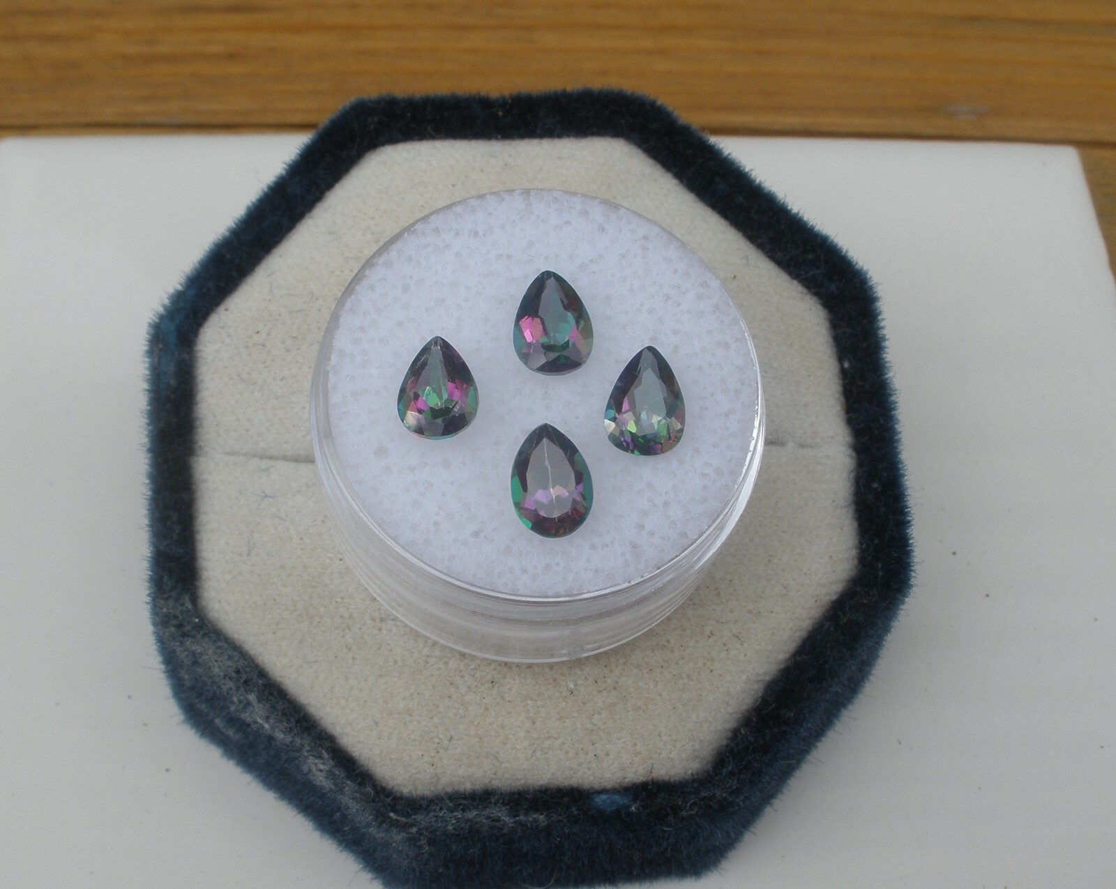 4 Rainbow Mystic Topaz Pear Loose Faceted Natural Gems 7x5mm