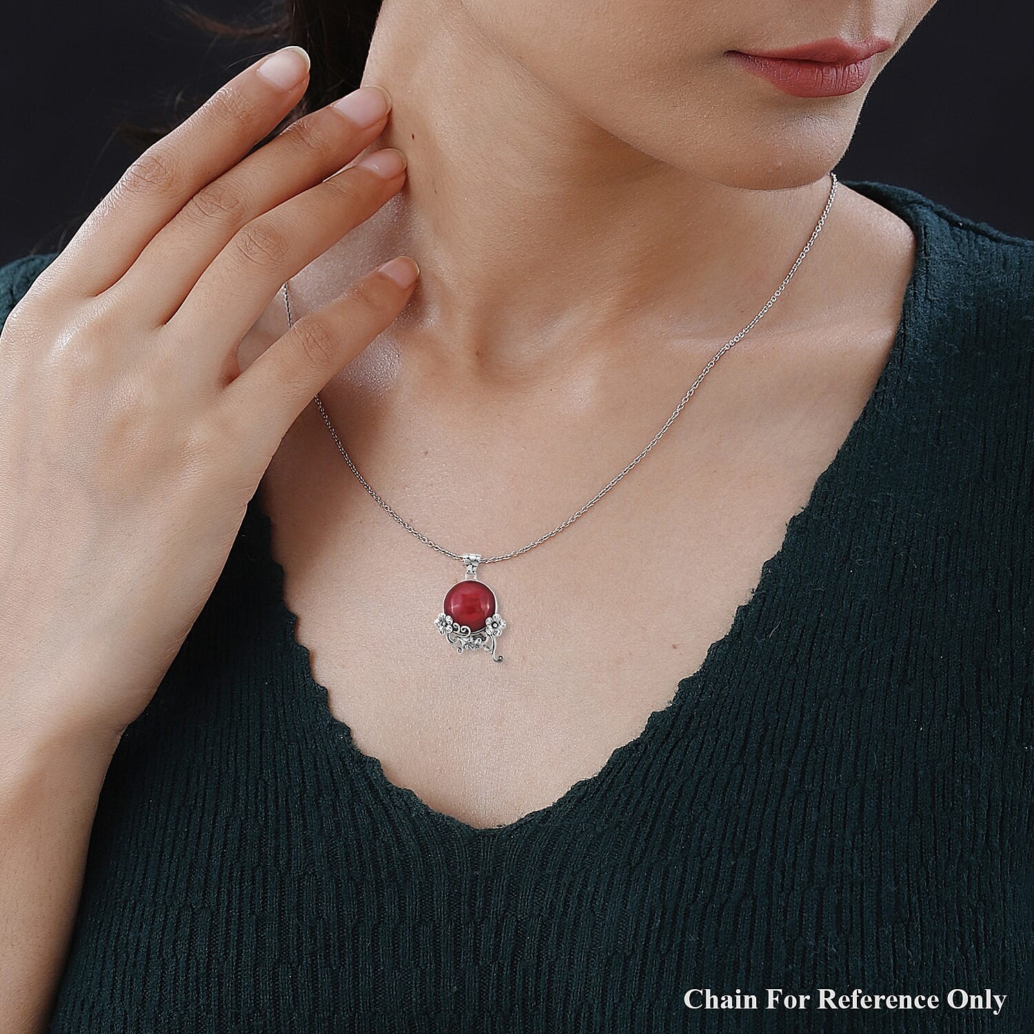 Sponge Coral Pendant without Chain in Sterling Silver