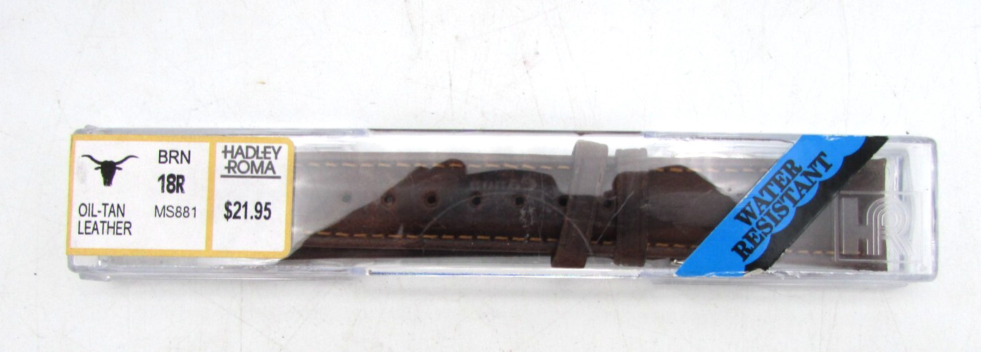 HADLEY ROMA OIL-TAN GENUINE LEATHER WRISTWATCH BAND PARTS OR REPAIR W66
