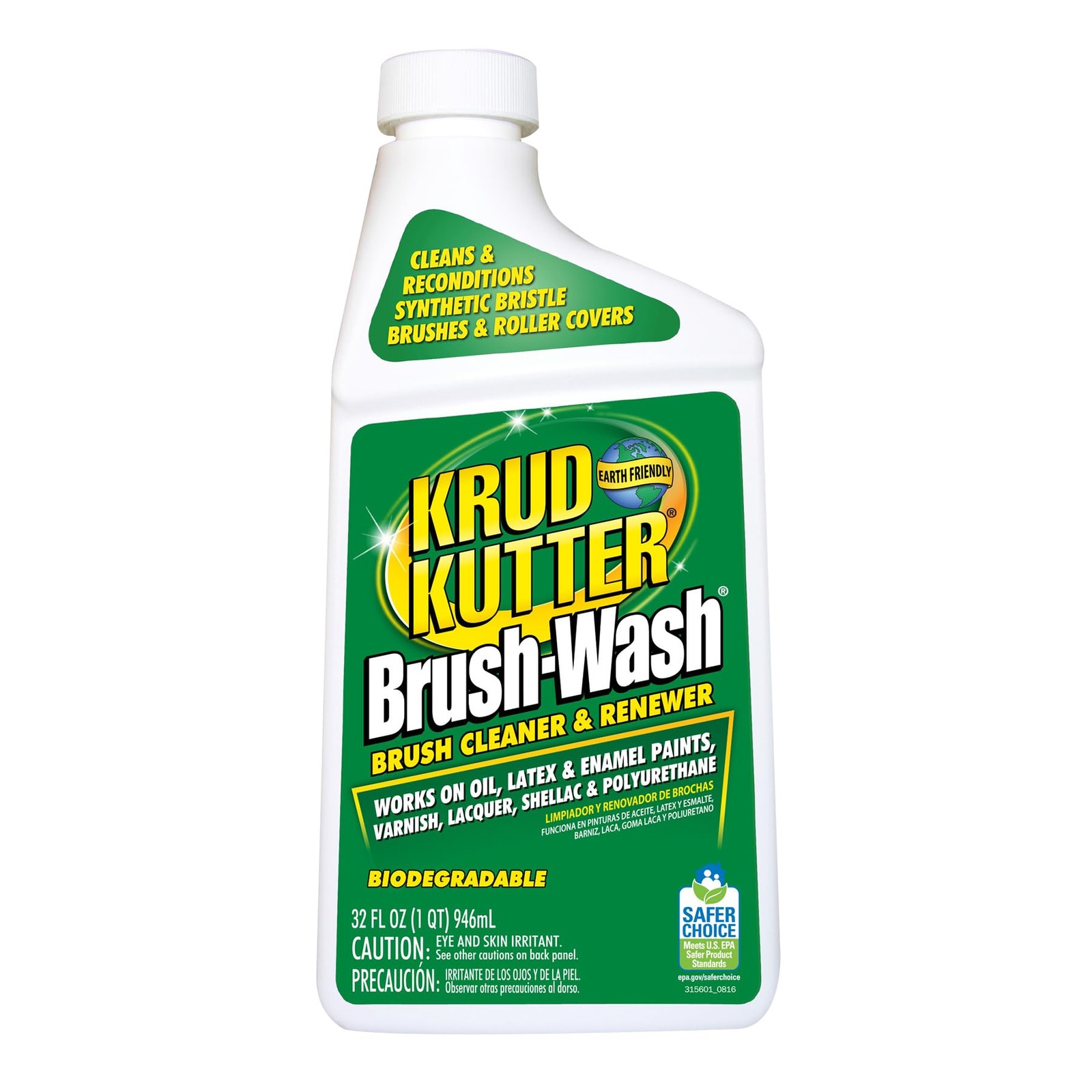 Krud Kutter Brush-Wash Cleaner and Renewer, 32 32 Fl Oz (Pack of 1), Clear