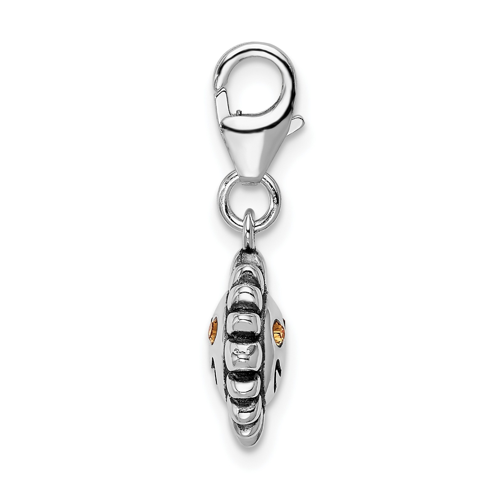 Amore La Vita Silver Polished 3-D Yellow Crystal Sun Charm with Fancy Lobster C