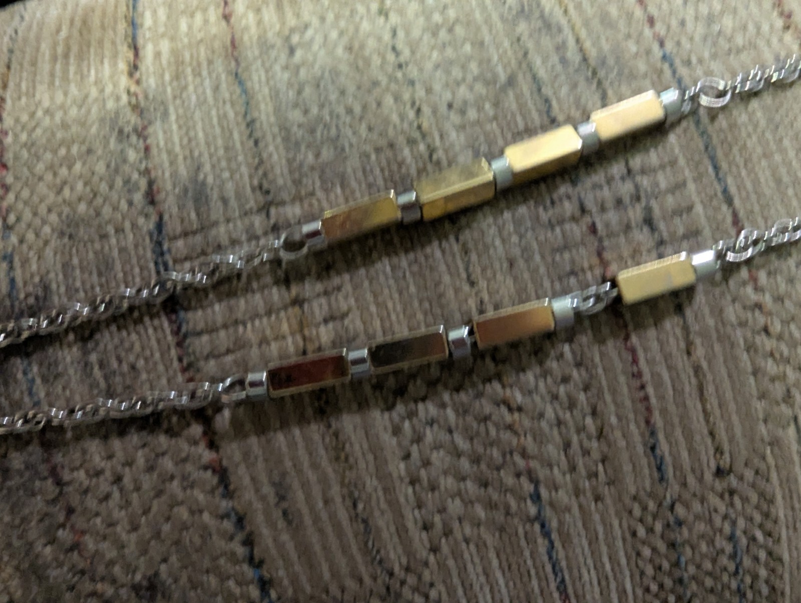 Silver And Gold Colored Necklace/Extra Long. Nice Piece For Everyday Wear