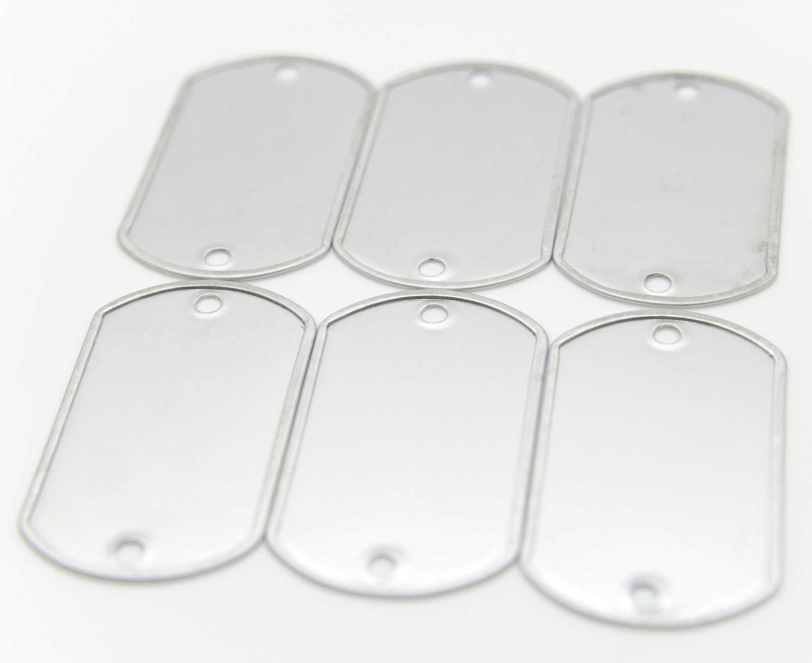 WHOLESALE 10 25 50 100 TWO HOLE BLANK DOG TAG STAINLESS STEEL MILITARY SPEC