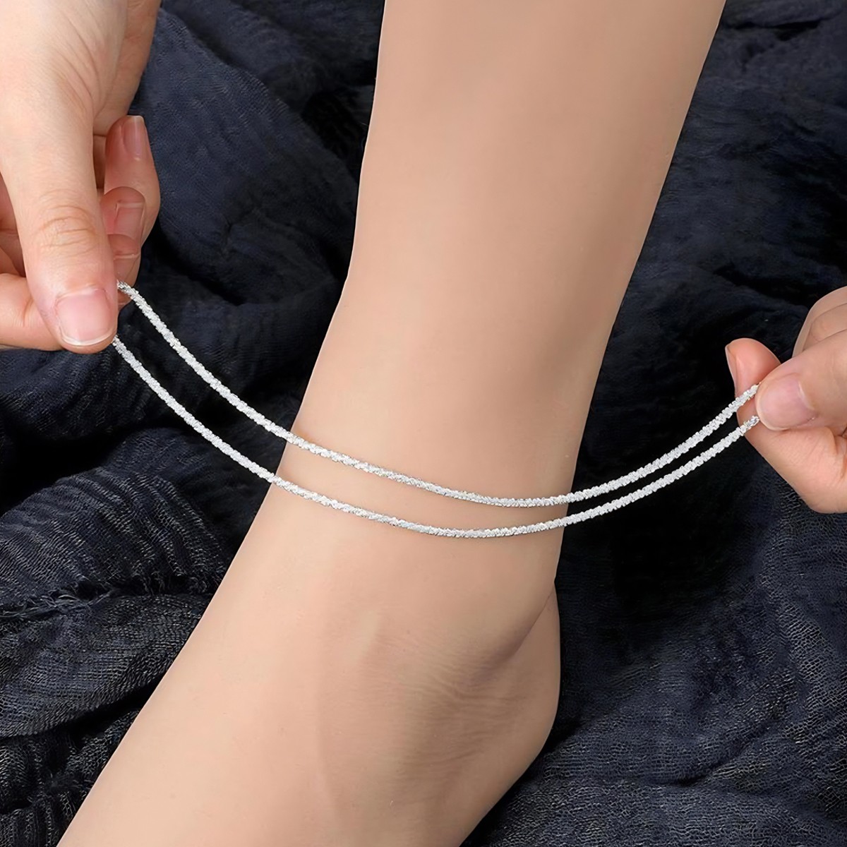 Gold Silver Ankle Bracelets Dainty Layered Adjust Waterproof Anklet Women Gifts