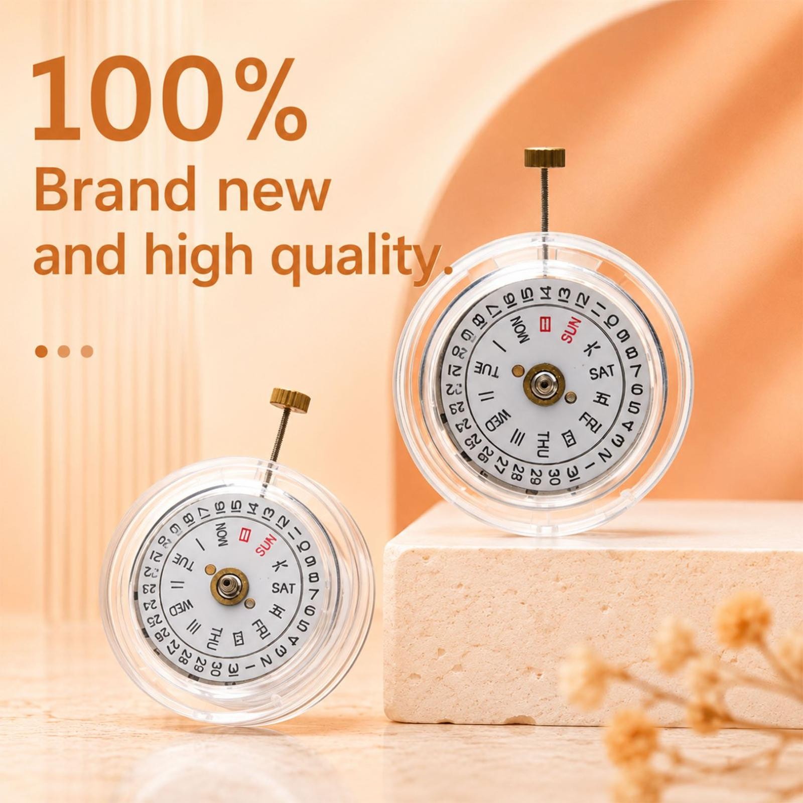 25mm Dual Calendar At 3 Automatic Mechanical Watch Movement For Miyota 8205 8200