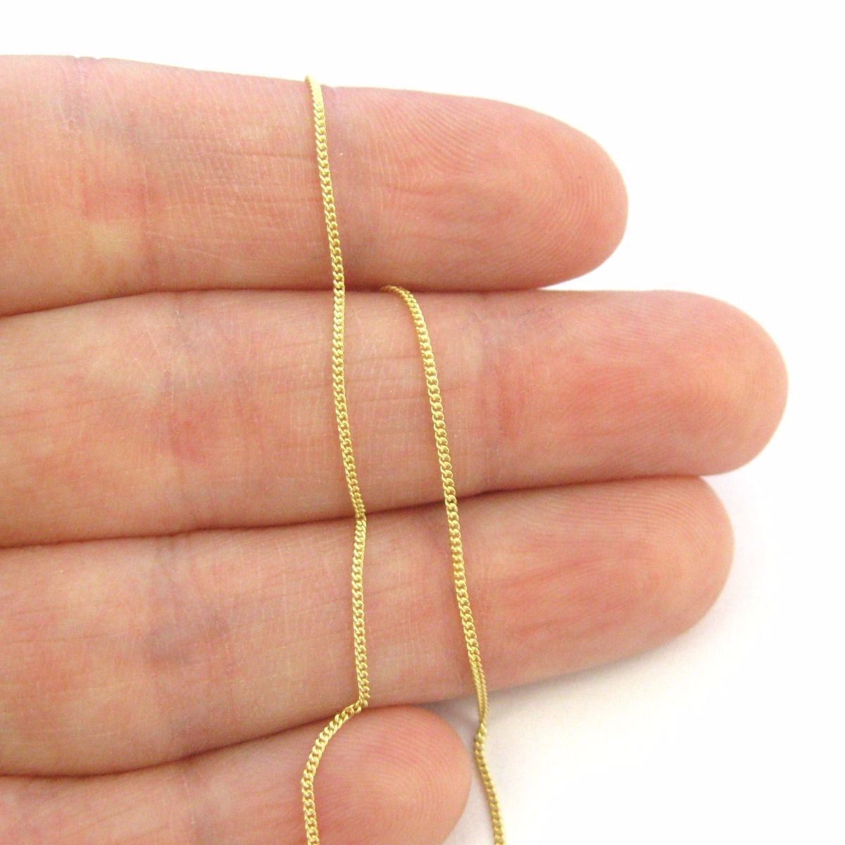 Gold Plated Sterling Silver 1mm Curb Long Necklace Chain 16-36 inch