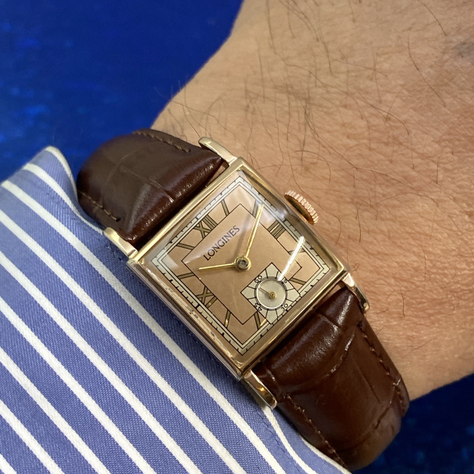 Vintage 1945 Man’s LONGINES Stunning Salmon Dial Fully Serviced 1 Year WARRANTY