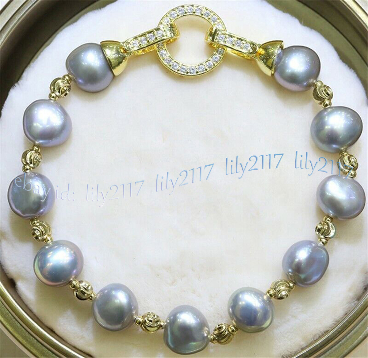 ELEGANT REAL NATURAL MULTICOLOR BAROQUE FRESHWATER CULTURED PEARL BRACELET 7.5”