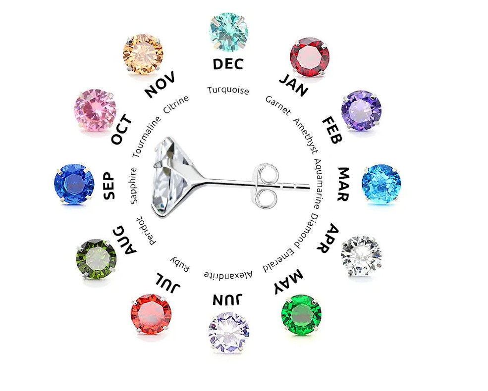 GENUINE SOLID 925 STERLING SILVER CUBIC ZIRCONIA STUD EARRINGS 2-8mm WOMEN PE24