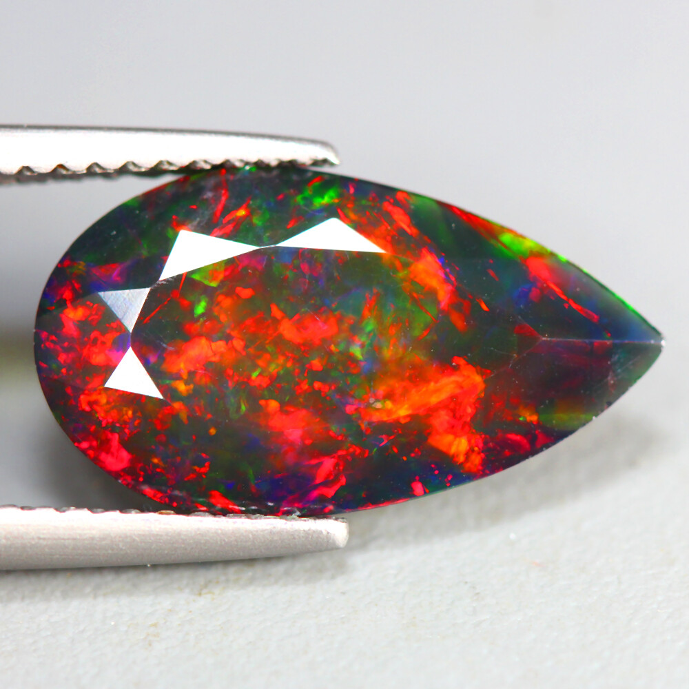 2.12 Cts_Extraordinary 3D Harlequin Pattern 100 % Natural Welo Solid Black Opal