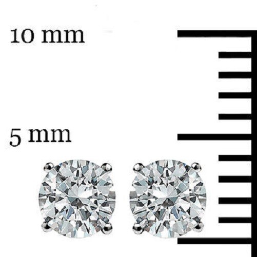 .55 Ct Brilliant Round Cut GRA Moissanite Studs 14K White Gold Screw back Gift