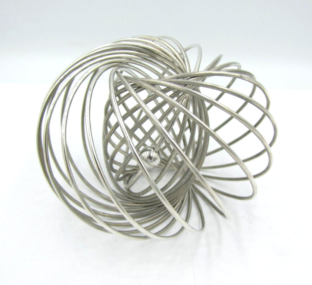 c.1990 Important Expanding GYROSCOPE & BALL BRACELET Solid Handcrafted Silver