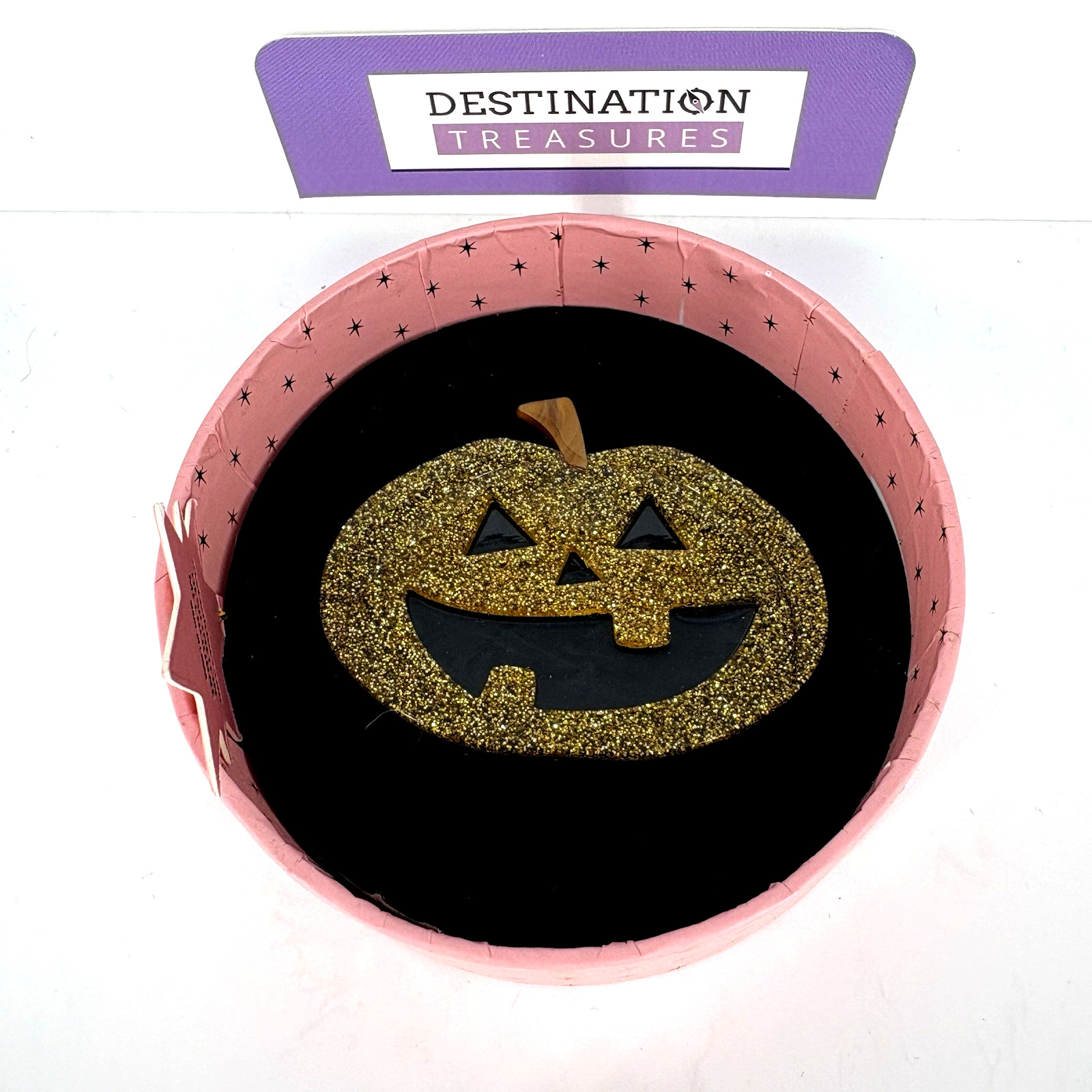 Erstwilder Lucky Dip Will-O’ The Wisp Pumpkin 2023 Halloween Goldish Glitter NIB