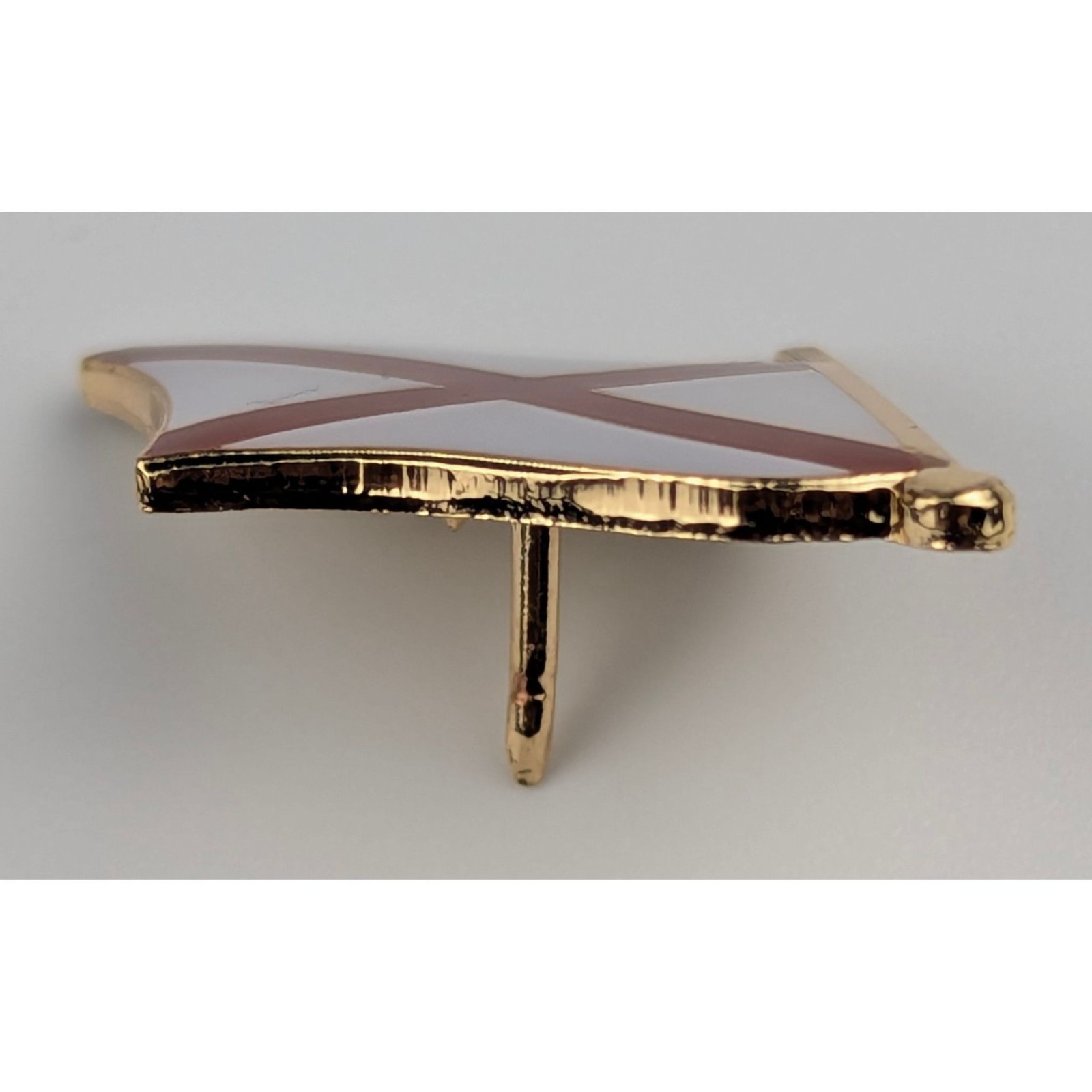 Alabama State Flag Lapel Pin; Die-Struck Steel Alloy; Protective Epoxy Coating