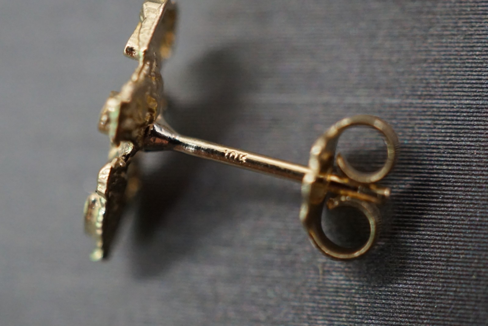 10K Solid Yellow Gold Men Women Children Diamond Cut Nugget Stud Earrings