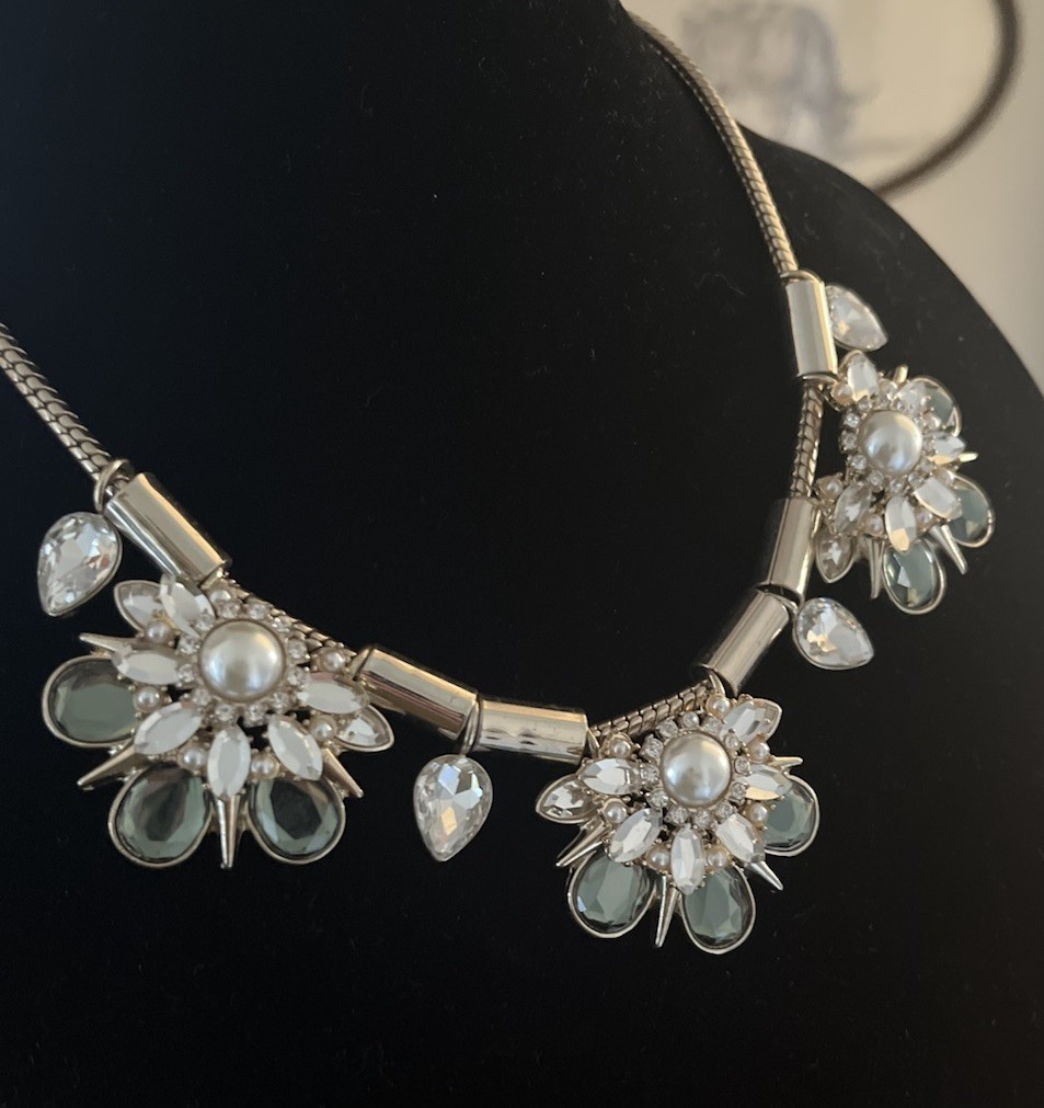 lydell nyc Gold Tone Light Green Crystal Cluster Pendant Statement Necklace