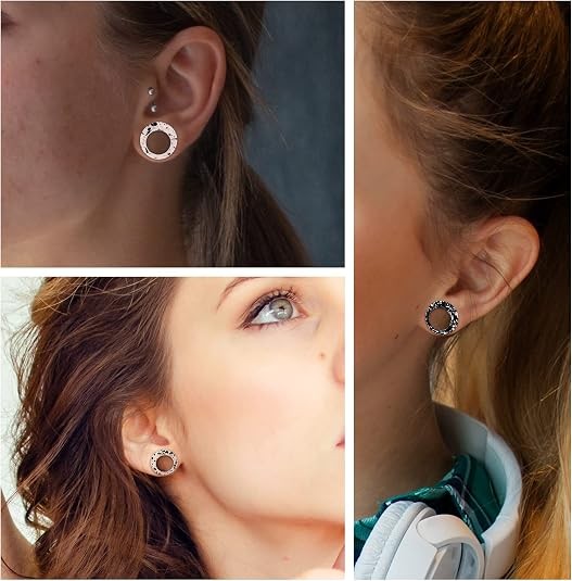 6PCS Silicone Ear Gauges Tunnels Plugs Expander Stretcher Double Flared 2G-3/4″