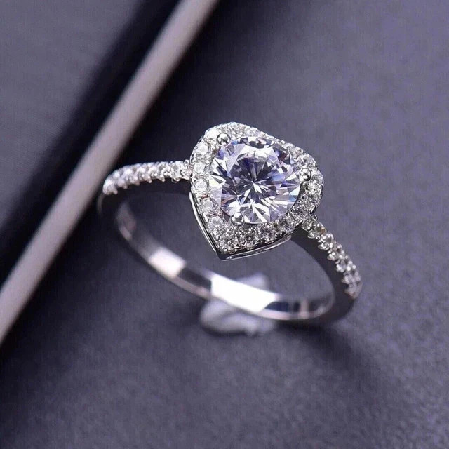 2Ct Round Cut Lab Created Diamond Wedding Engagement Ring 14k White Gold Plated