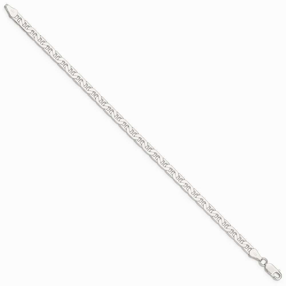 Sterling Silver 4.5mm Flat Anchor Chain Bracelet 7″-9″