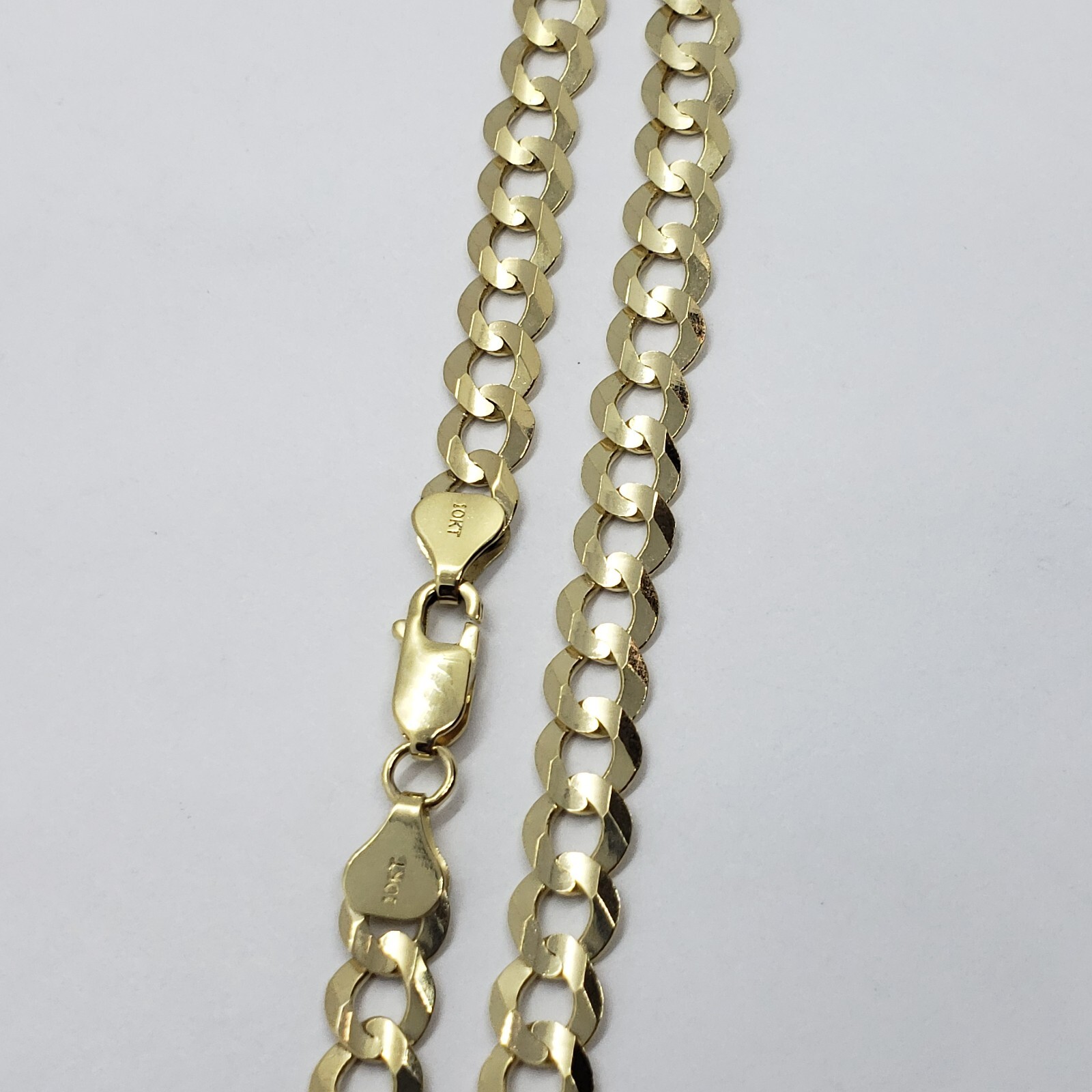 10K Yellow Gold Solid Cuban Link Chain Curb Necklace Bracelet 1.8mm-4mm, 7″~30″