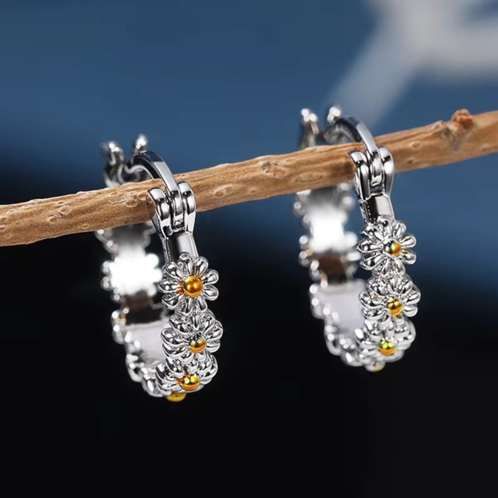 Stud Earrings Silver Plated Jewelry Cubic Zirconia A Pair/set Lab-Created A6