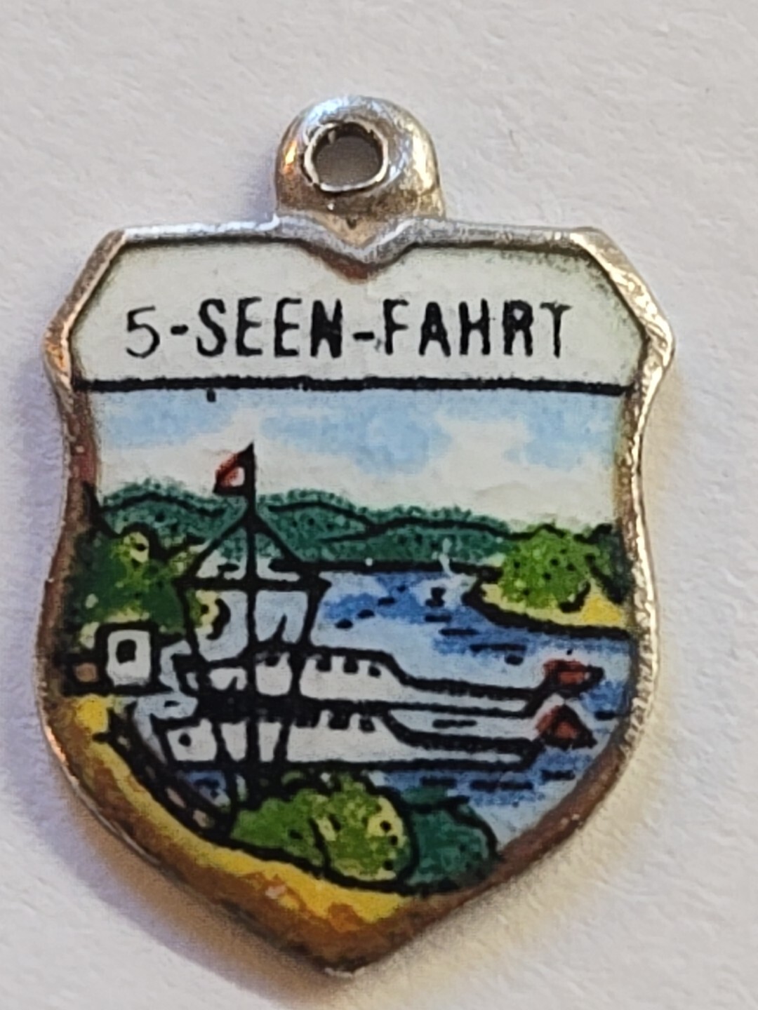 Sterling Silver ~ GERMANY Charm ~ “5 SEEN FAHRT” ~ Beautiful SCENERY ~ Vintage