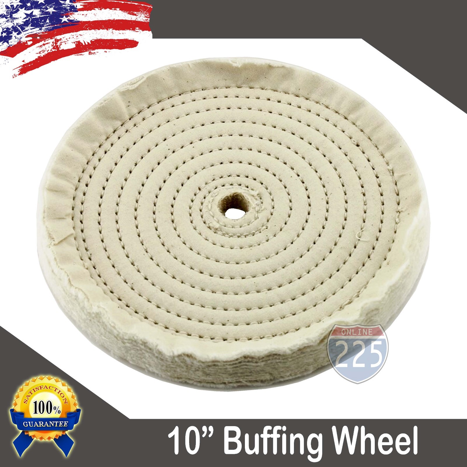MUSLIN BUFF JEWELRY POLISHING BUFFING FINEX WHEEL 10” 40 Ply JEWELERS BUFFER US