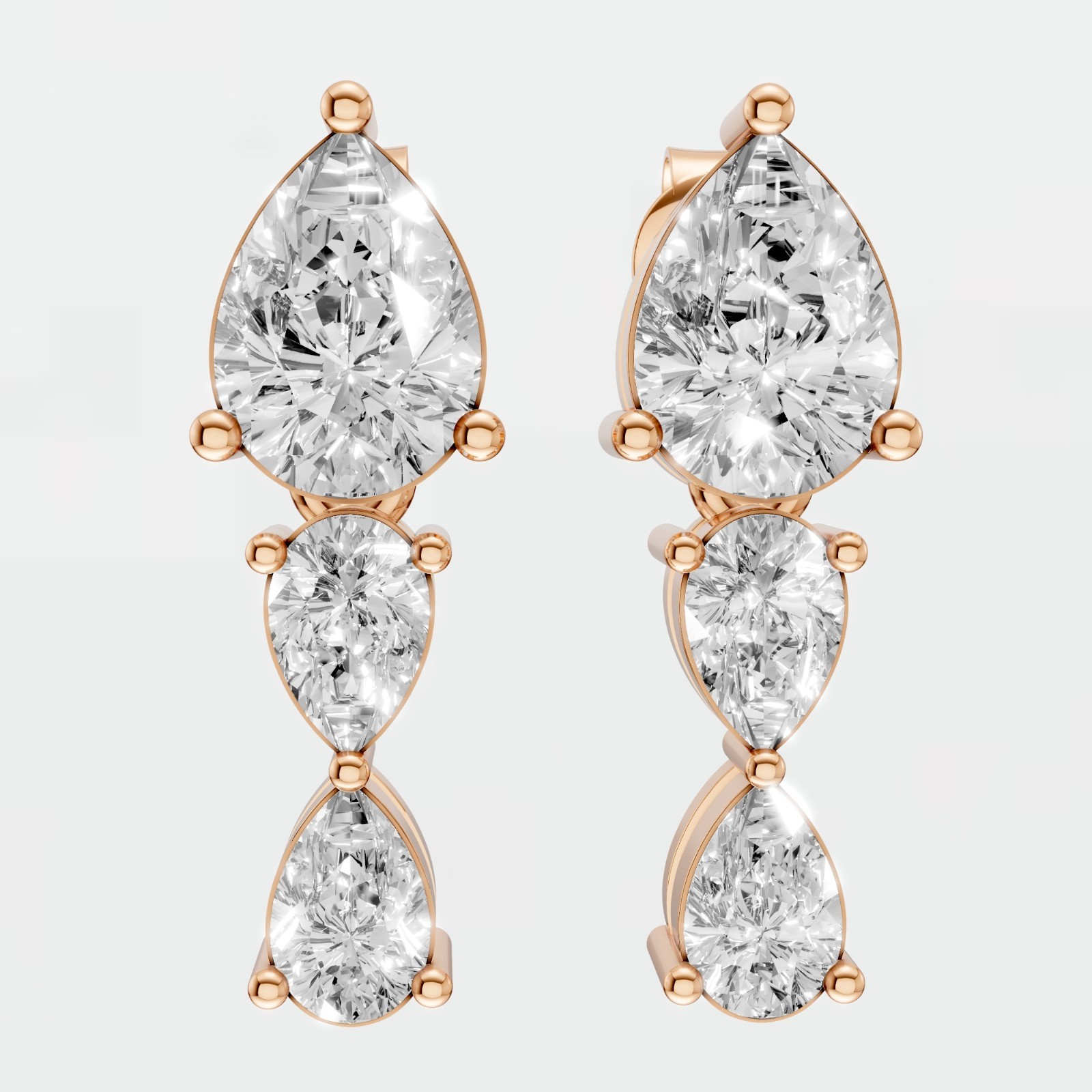 2.03 CTW Pear Lab Grown Diamond Drop Dangle Earrings Fine Jewelry