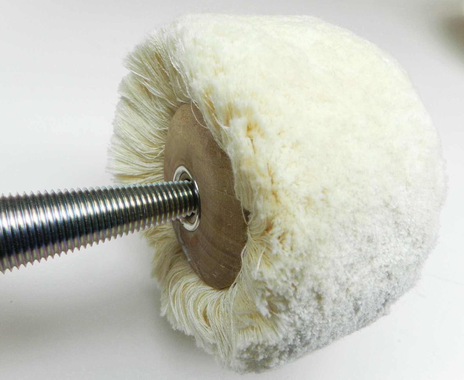 Cotton Yarn String Buff 3” Polishing Buff with Wood Hub 2” Wide Surface