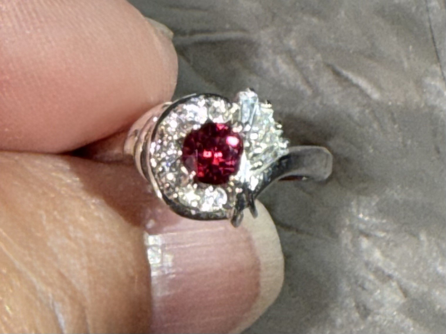 Vintage Platinum Ruby And Diamond Cocktail Ring 0.62ctw