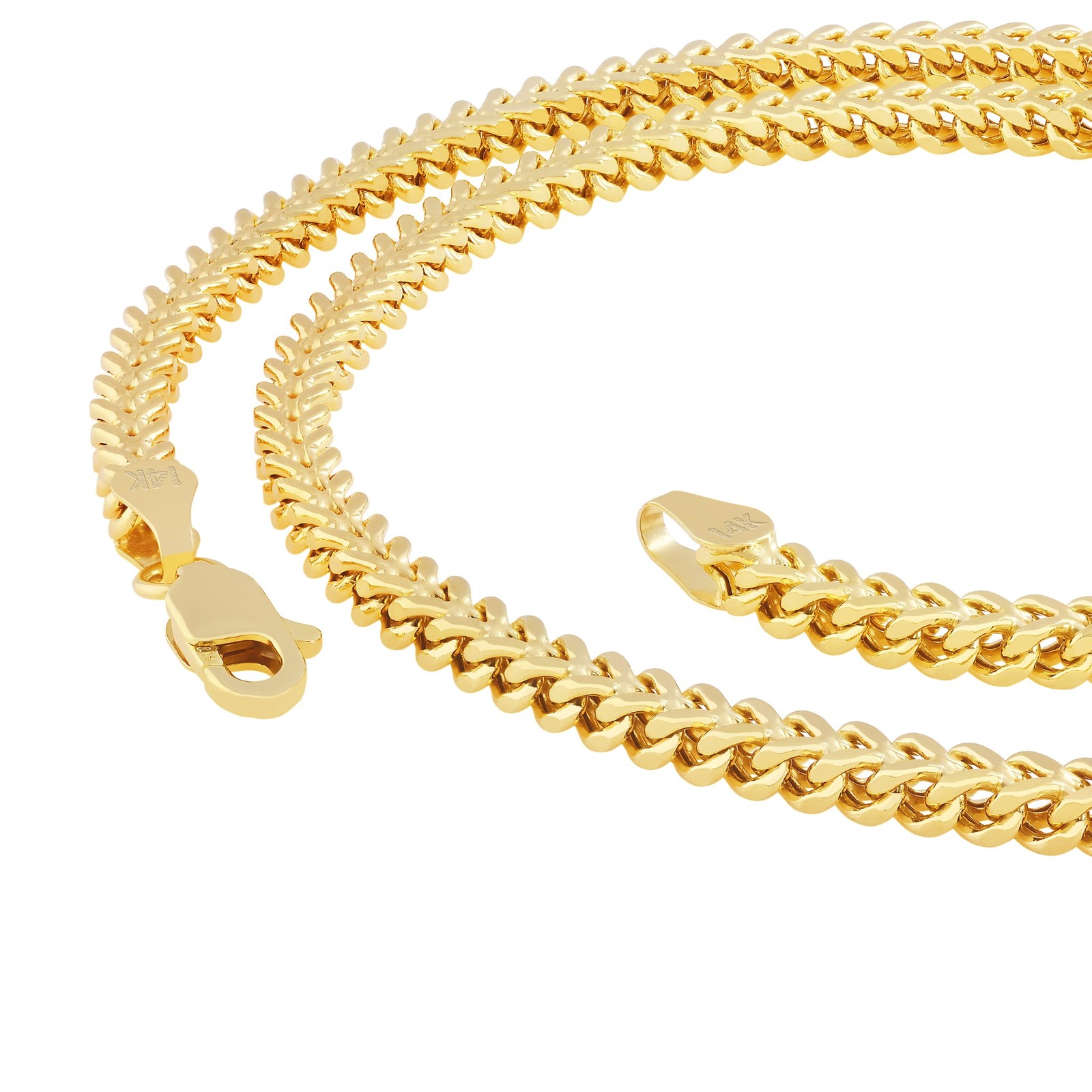 14K Yellow Gold 2.5mm Foxtail Wheat Box Franco Necklace Chain Mens Womens 22″