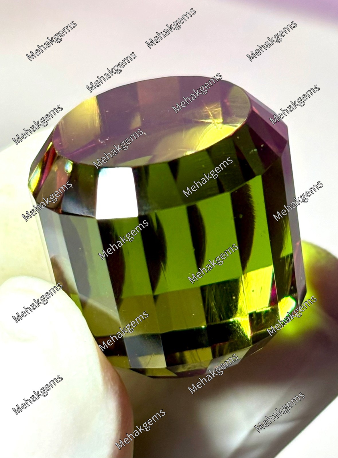 Certified Color Change Zultanite Gemstone | Fancy Cube Cut Diaspore (96.Ct)