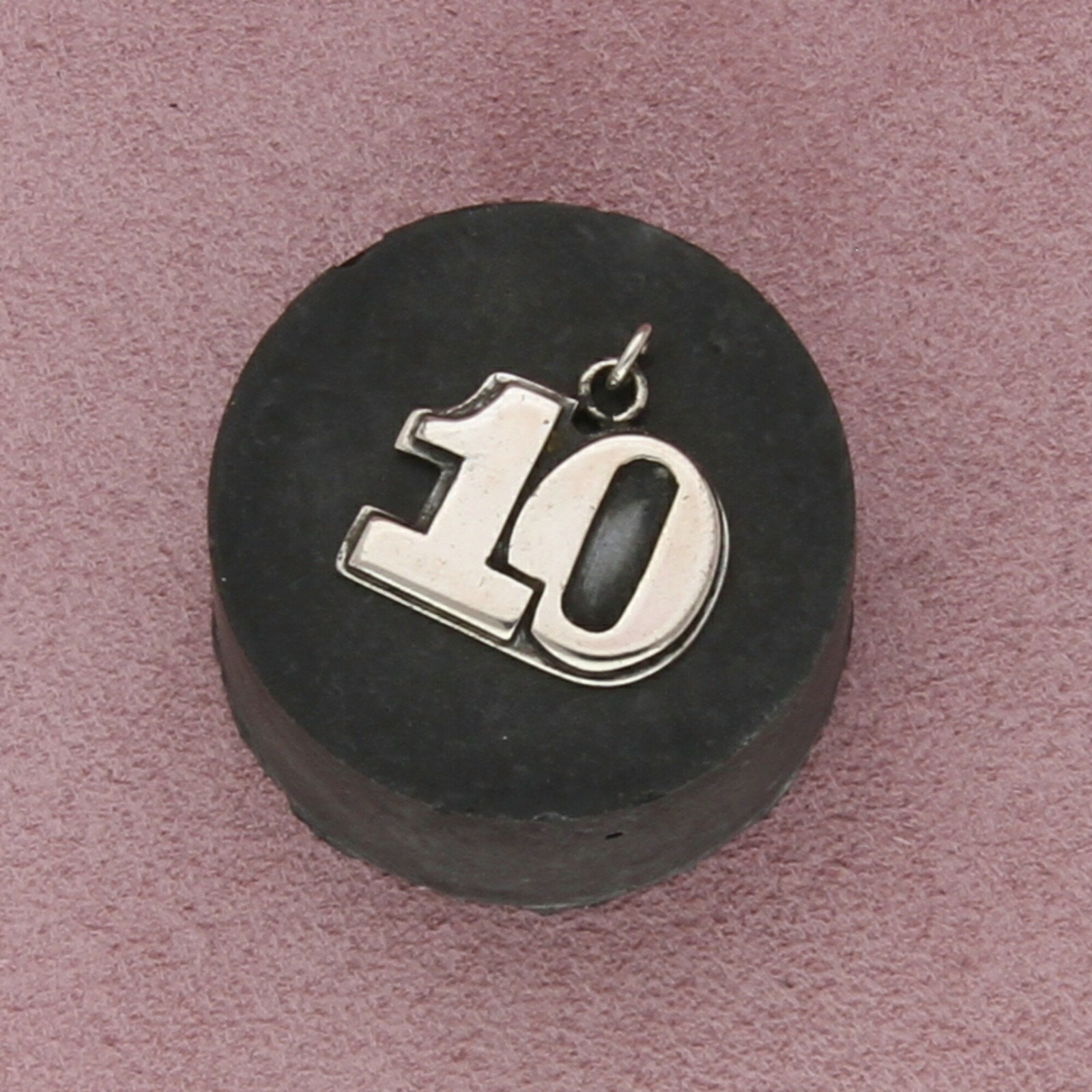 sterling silver vintage number 10 charm pendant