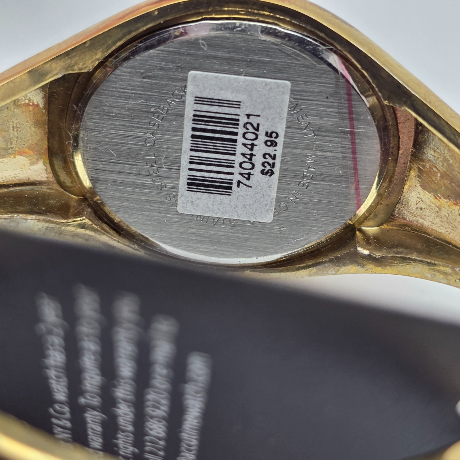 NY & Co Gold Tone Clamper Watch 35mm Cuff Bracelet 6.5 in Quartz Oval New w/Tags